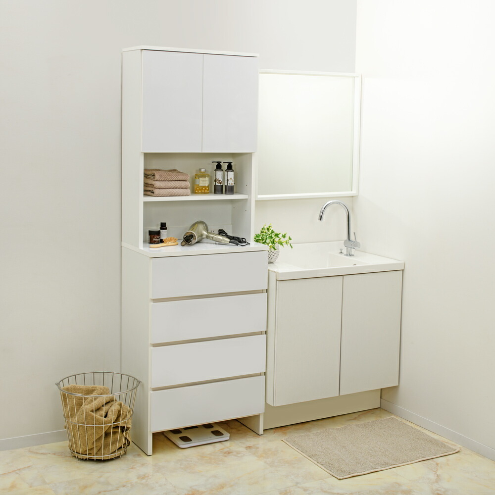 家具 格納 お手洗い収納 洗面一こま収納 純粋に心の平和して使える 家電が使えるコンセント附き添い 多大使いみち洗面所鏡台 幅45cm Wat446 Damienrice Com