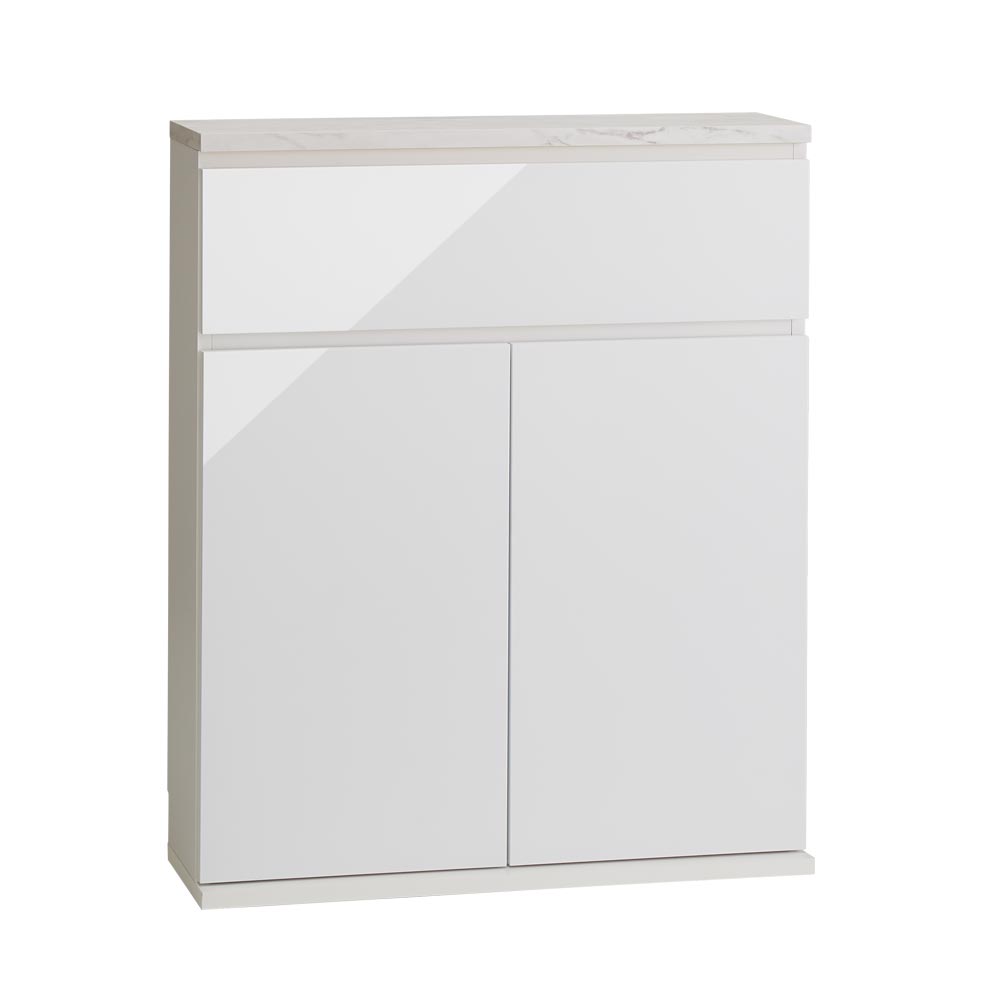 【クーポン最大5千円OFF 4/8迄】 Marblenome/マーブルノーム 薄型サニタリーストッカー 幅75cm 引き出し＋扉 洗面所収納 隙間収納 トイレ 洗面所 ランドリー収納 H92229 ＼LINE友だち登録でクーポン／