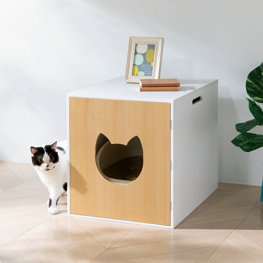 楽天市場 旅行用品 ホビー ペット ペット用品 猫家具 家具 収納 小物収納 収納ボックス 収納ケース ネコのトイレ収納カバー 5907 ディノス楽天市場店