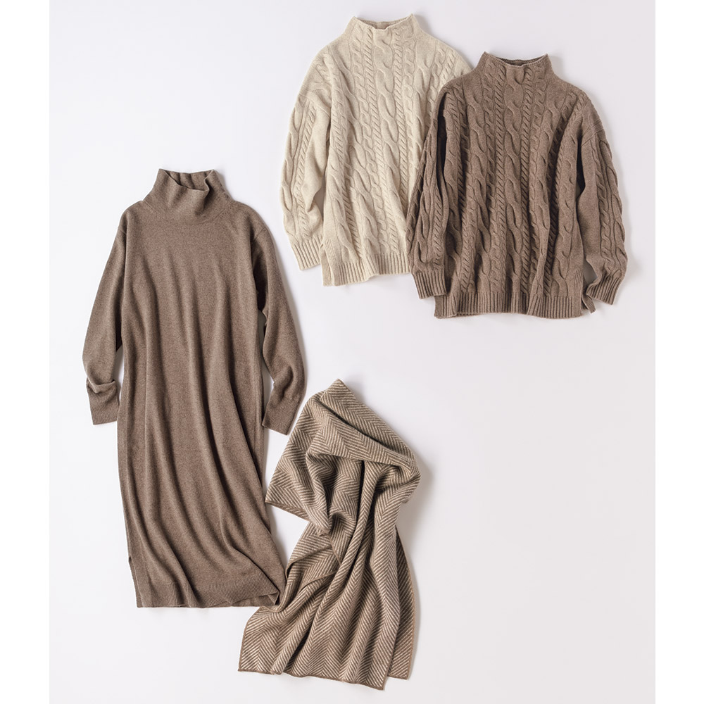 流行り物 ワンピース チュニック ニットワンピース ヌーヴォーカシミヤ オフタートル ニットロングワンピース Jimoto Univ Com