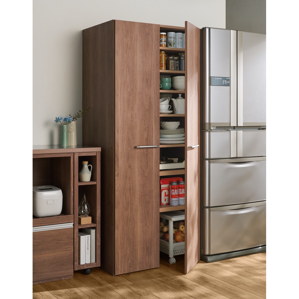 家具 収納 キッチン収納 食器棚 キッチンストッカー 食品ストッカー 食器からストックまで入るキッチンパントリー収納庫 幅75奥行55cm Fitzfishponds Com