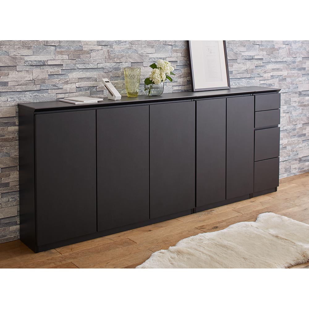 【クーポン10％OFF 4/10迄】 Shkira/シュキラ 革調カウンター下収納庫 幅118cm扉収納 高さ85cm キッチンカウンター下収納 キッチン収納 BS0959 ＼LINE友だち登録でクーポン／