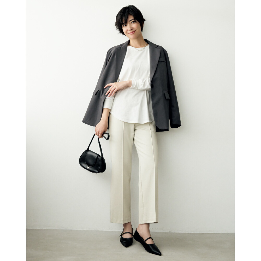 アリキ パンツ MIYABIウォームワイドパンツ レディース 1807JS チャコールグレー L