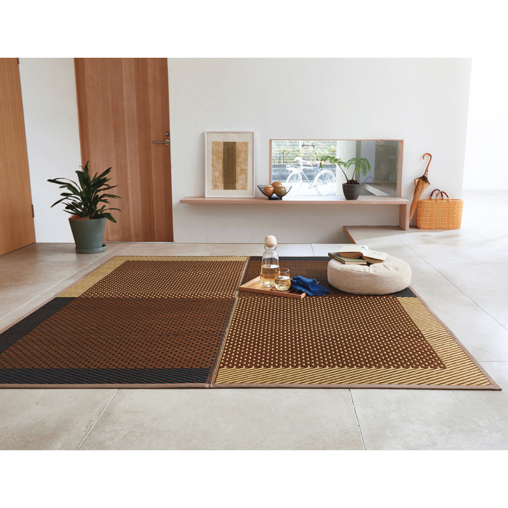 ≪裏なし 約190&times;300cm≫ 紋織い草ラグ「まどか」 カーペット ラグ マット 65446B ＼LINE友だち登録でクーポン／｜ディノス店