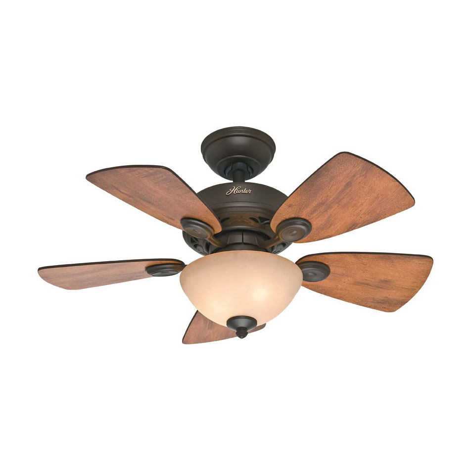 Hunter Corporation Ceiling Fan Light Reversible Feather Type Is Made Of Wood