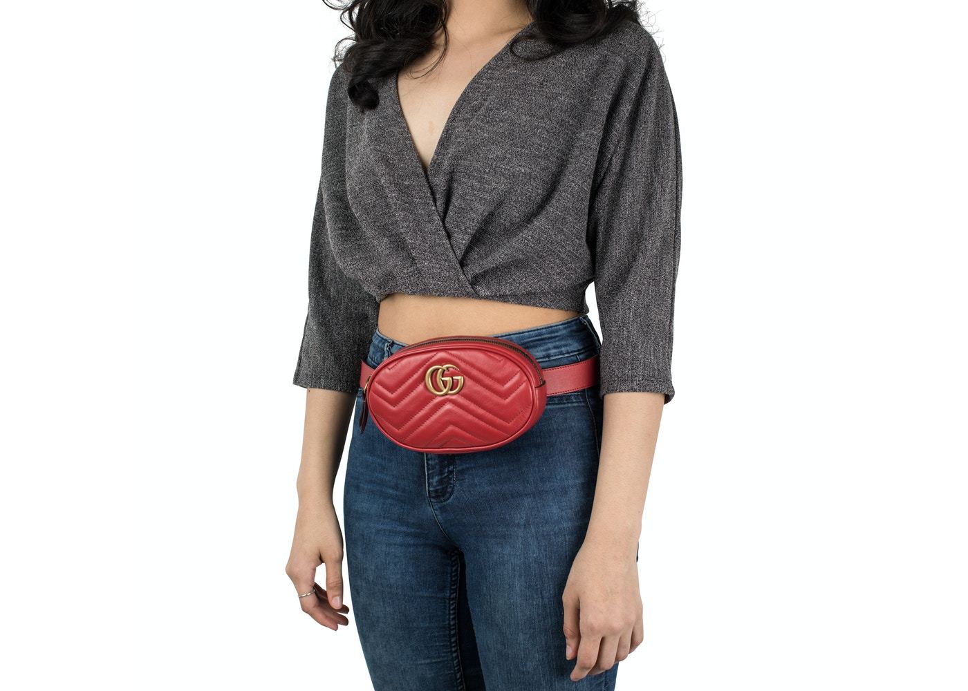 gucci marmont belt bag red