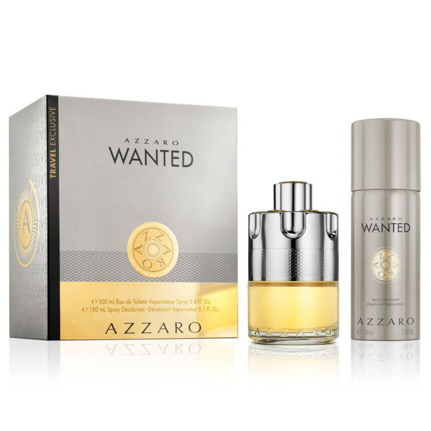 Azzaro アザロ ウォンテッド ギフトセット オードトワレ＆デオドラントスプレー Wanted Gift Set EDT 100ml ＆ Deodarant Spray 150ml｜DIO GRECO