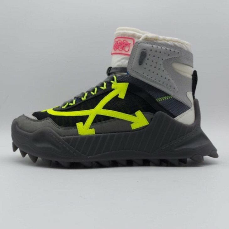 Off White オフホワイト オデッセイ 1000 ハイ トップ スニーカー ブラック・イエロ Odsy-1000 High Top Sneakers Black/Yellow