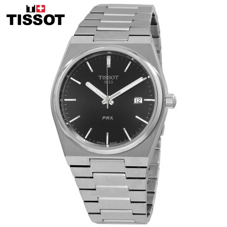 TISSOT ティソ PRX クォーツ ブラック ダイヤル メンズ 腕時計 PRX Quartz Black Dial Men's Watch