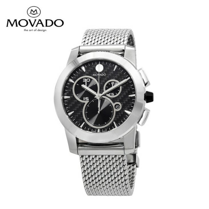 MOVADO モバード ヴィジオ クロノグラフ クォーツ カーボンファイバー ダイヤル メンズ 腕時計 VIZIO Chronograph Quartz Carbon Fiber Dial Men's Watch