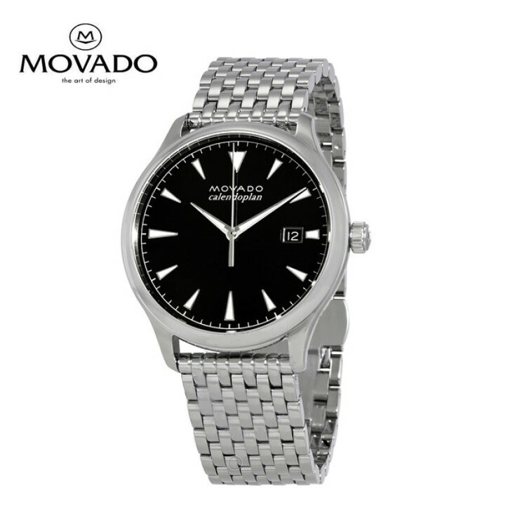 MOVADO モバード ヘリテージ 黒いこと 文字盤 メンズ ウオッチ Heritage Black Dial Men\u0027s Watch