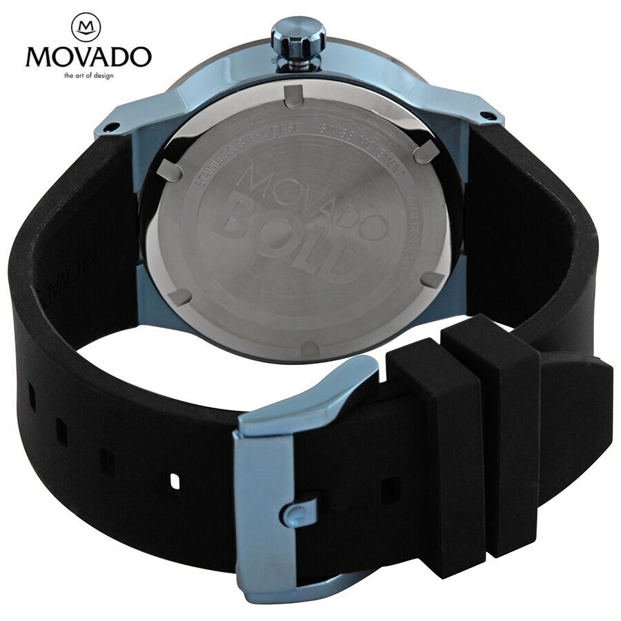 MOVADO モバード ボールドクオーツブラックダイヤルブラックシリコン