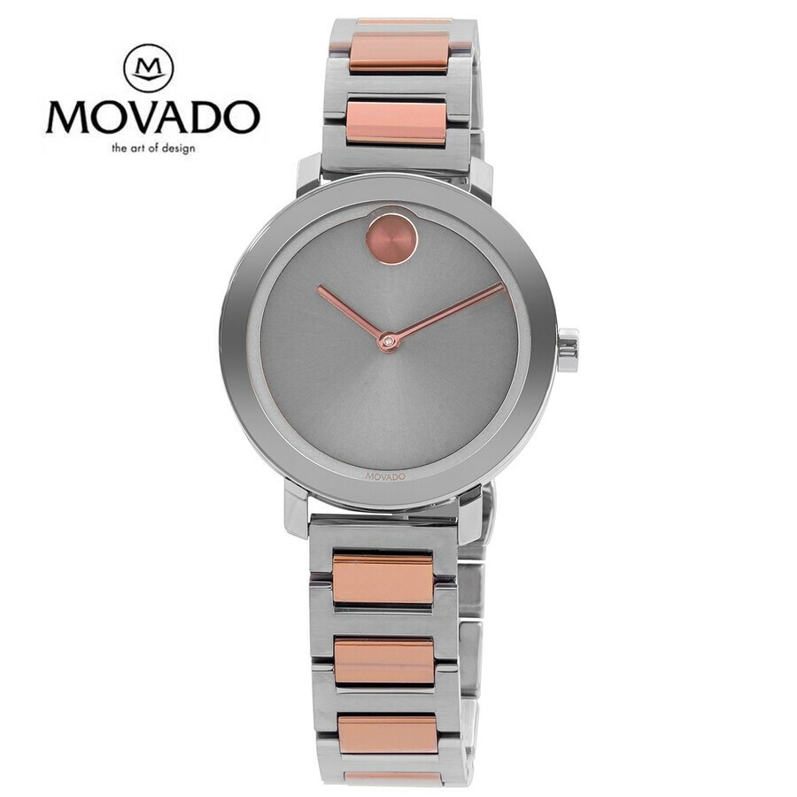 MOVADO モバード 塗板 系統発生 石英 薄墨色文字盤 レディースウォッチBold Evolution Quartz Grey Dial Ladies Watch