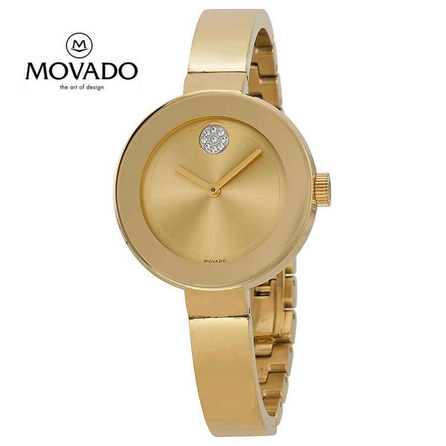 MOVADO モバード 塗板 三鞭酒 文字盤 黄色ゴールド PVD レディースウォッチBold Champagne Dial Yellow Gold PVD Ladies Watch