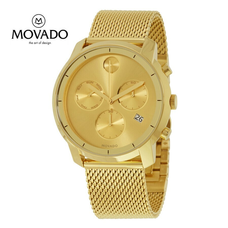 MOVADO モバード ボールドクロノグラフ ゴールドダイヤル メンズウォッチBold Chronograph Gold Dial Men's Watch 59,770円