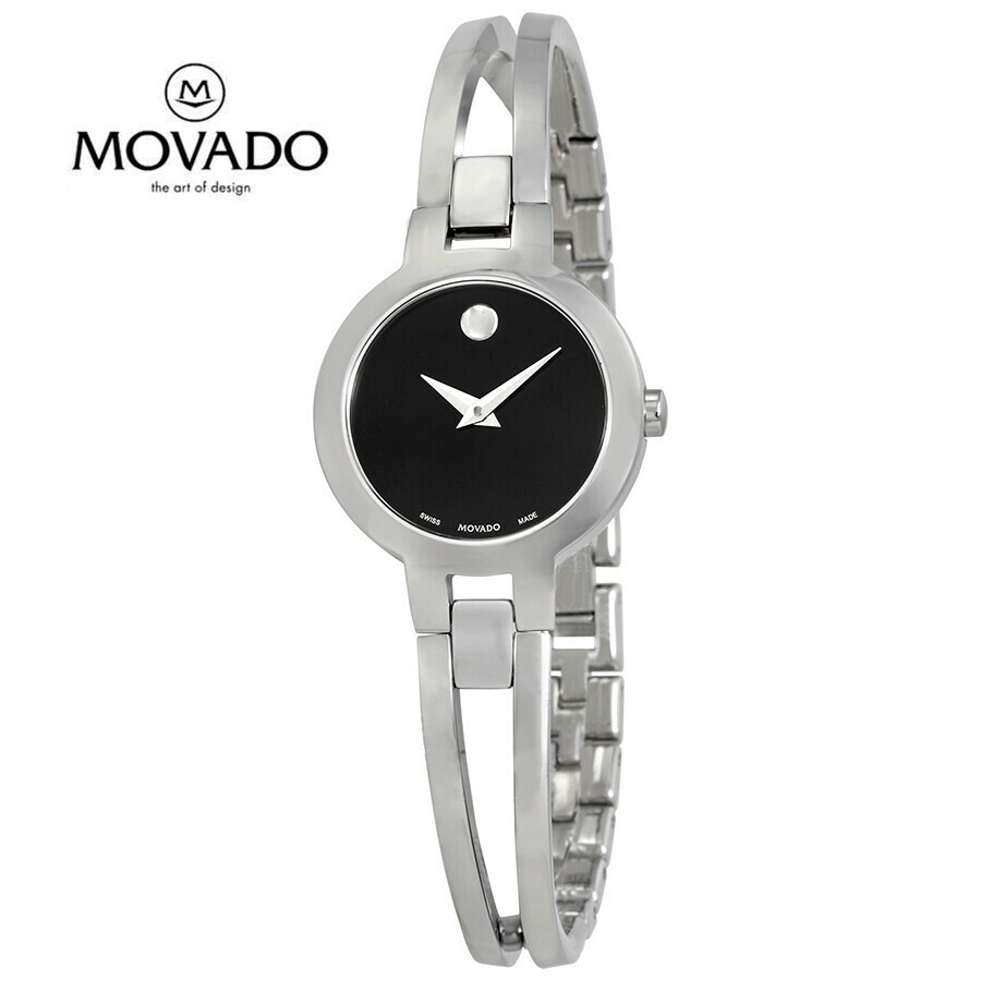MOVADO モバード アモローザ ブラックダイヤルステンレススチールレディースウォッチAmorosa Black Dial Stainless Steel Ladies Watch