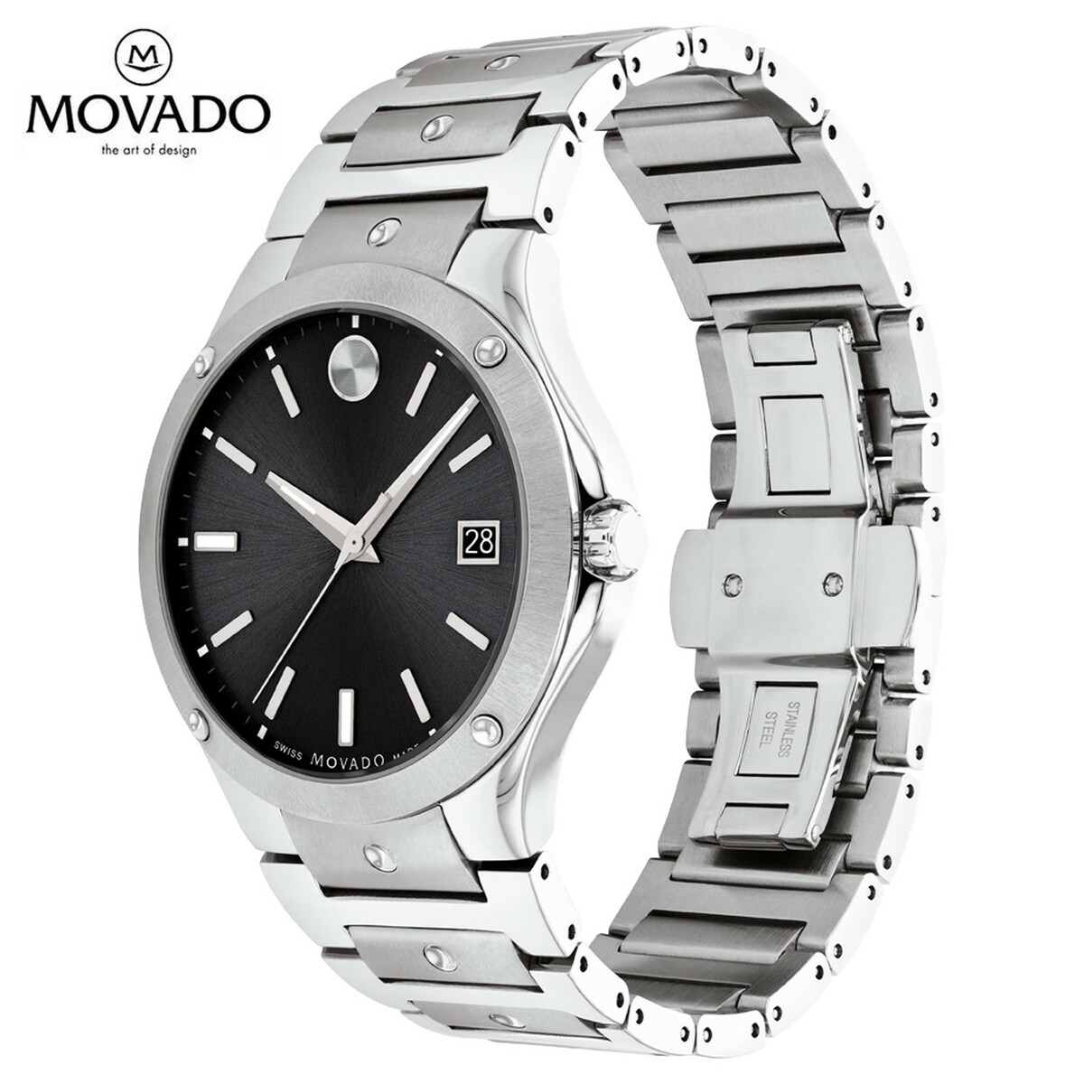 MOVADO モバード SE Black ブラックダイヤル ユニセックスウォッチSE