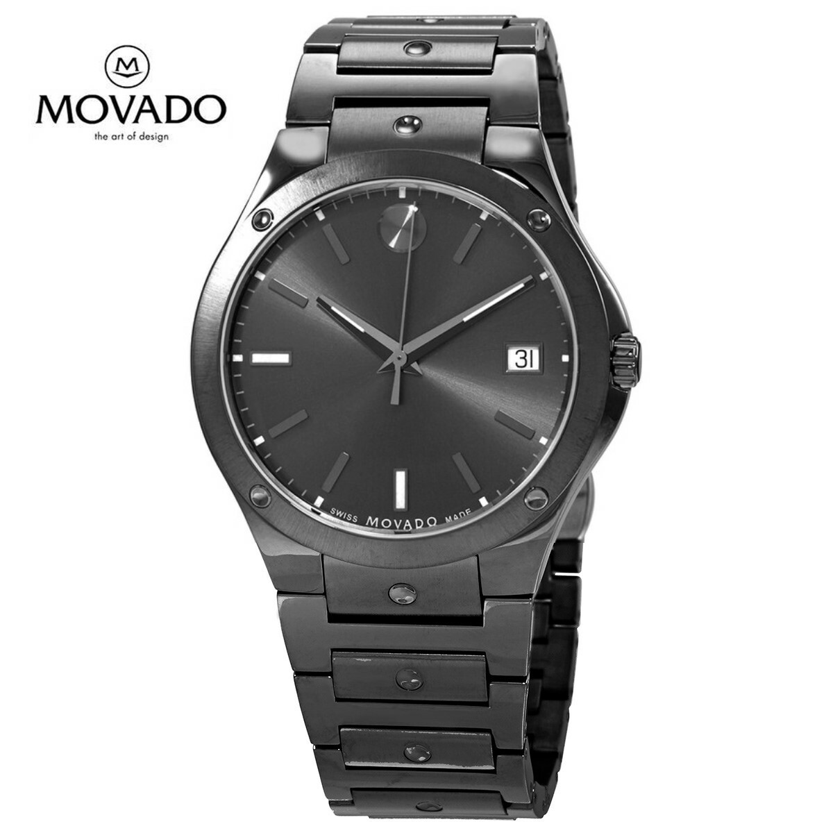 MOVADO モバード SE 石英 薄墨色文字盤 ユニ一発やる ご覧なさるSE Quartz Grey Dial Unisex Watch