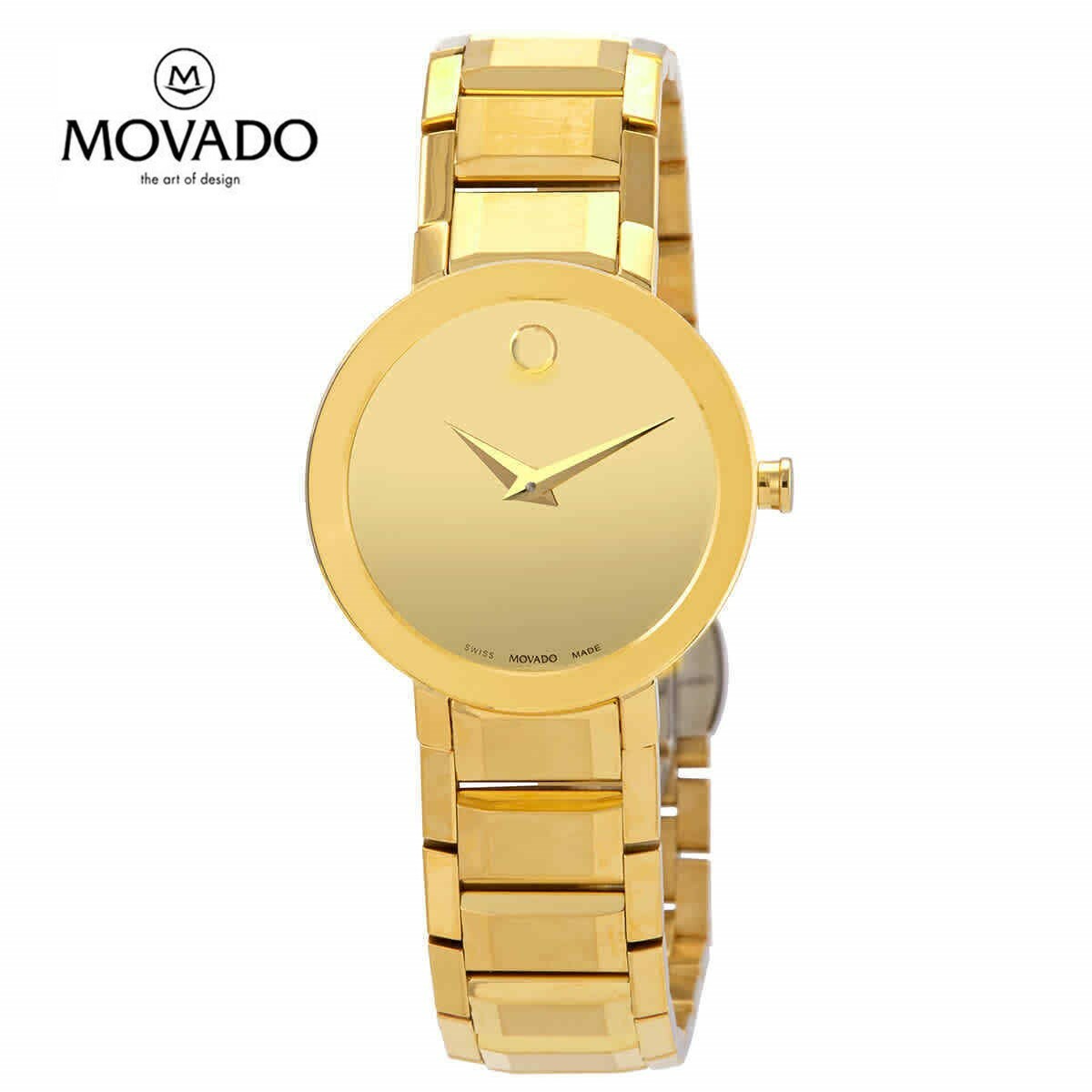 MOVADO モバード サファイアクォーツ イエローミラーダイヤル レディースウォッチSapphire Quartz Yellow Mirror Dial Ladies Watch