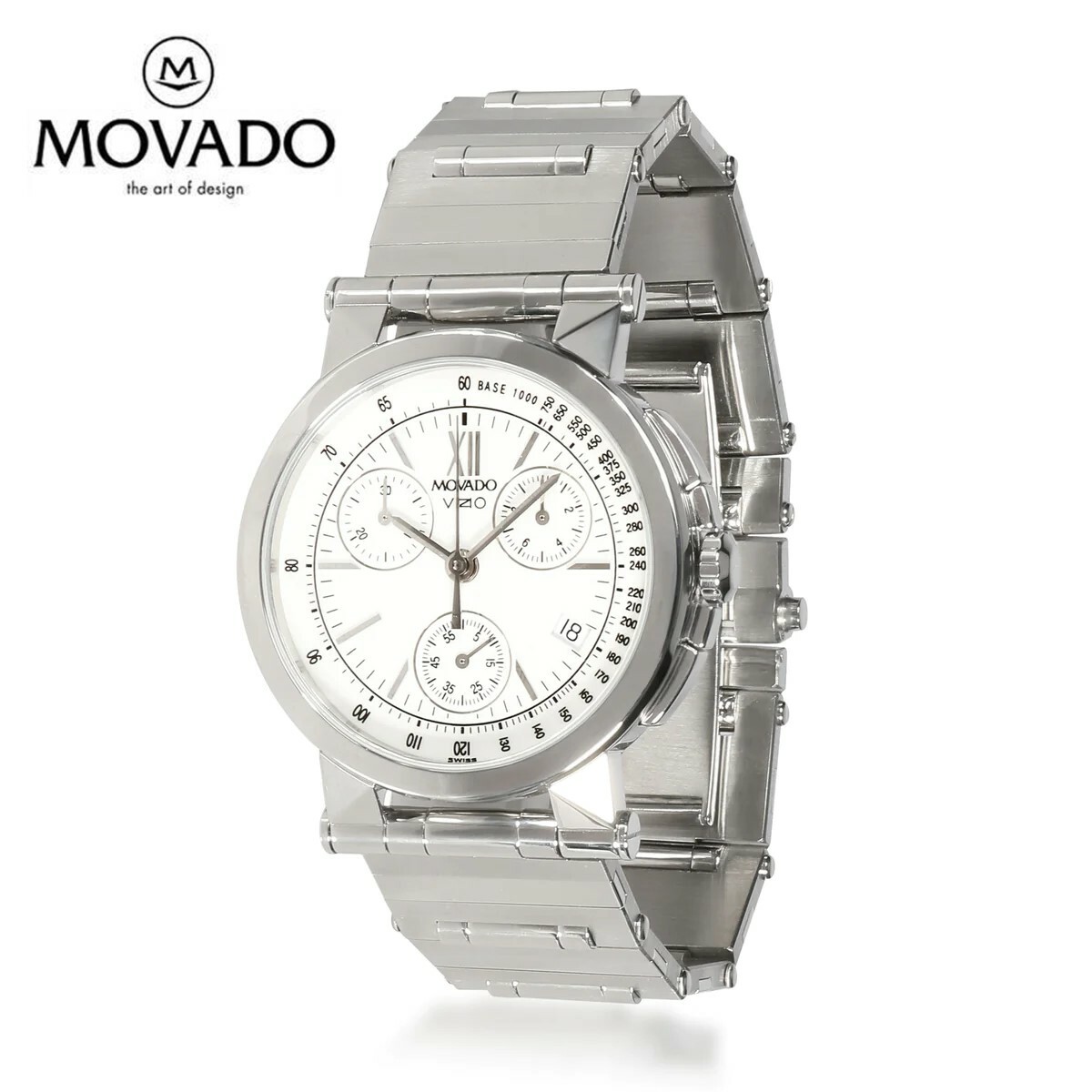 MOVADO モバード ヴィジオ クロノグラフ 石英 白いこと文字盤 ユニ一発やる ご覧なさるVizio Chronograph Quartz White Dial Unisex Watch