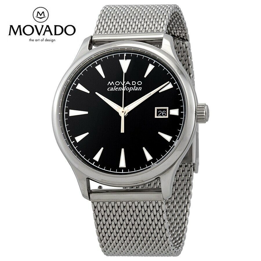 MOVADO モバード ヘリテージ クオーツ ブラックダイヤル メンズウォッチHeritage Quartz Black Dial Men's Watch