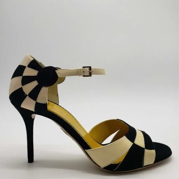 Charlotte Olympia シャーロットオリンピア エッタ スエード＆レザー カラーブロック サンダル イン オックスフォード Etta Suede & Leather Colorblock Sandals In Oxford画像