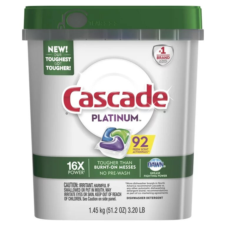 Cascade カスケード パックス食器洗い機用洗剤、フレッシュな香り、51.2オンス、92個入り Pacs Dishwasher Detergents, Fresh Scent, 51.2 Ounce, 92 Count