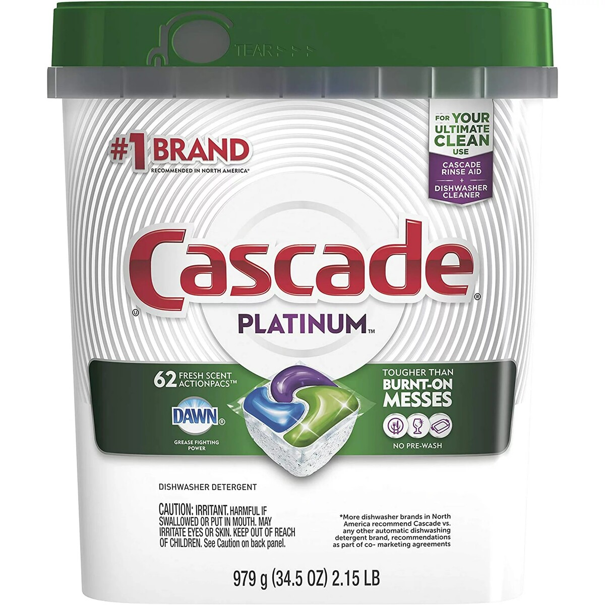 Cascade カスケード プラチナ食器洗い機用中性洗剤行動容器に並べる、生新しいな芳ばしさ、186個入り口・入口 Platinum Dishwasher Pods, Actionpacs Dishwasher Detergent, Fresh Scent, 186 Count