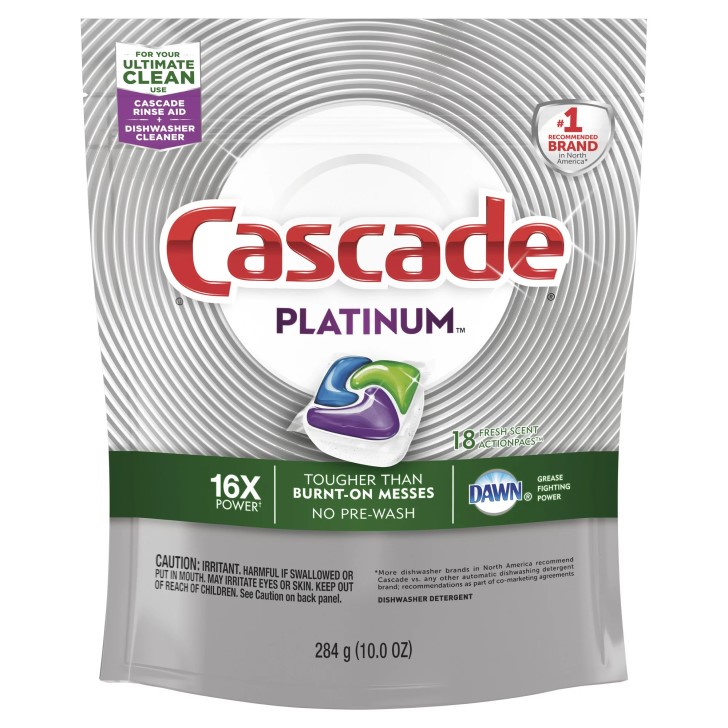 Cascade カスケード Pacs 食器洗い機用洗剤、フレッシュな香り、10 オンス、18 個 Pacs Dishwasher Detergents, Fresh Scent, 10 Ounce, 18 Count