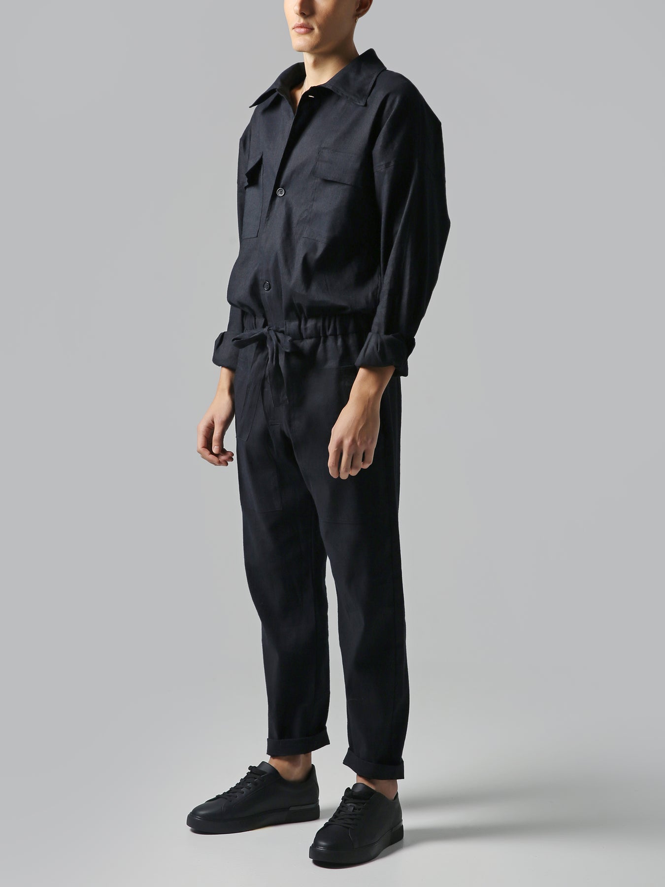 STEIN シュタイン ジャンプスーツ stein(シュタイン)/OVERSIZED LONG SLEEVE JUMPSUIT/Black 通販