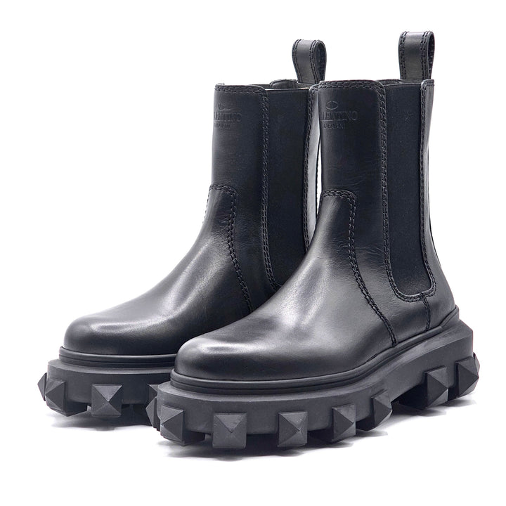 VALENTINO ヴァレンティノ レザーブーツ TRACKSTUD LEATHER BOOTS