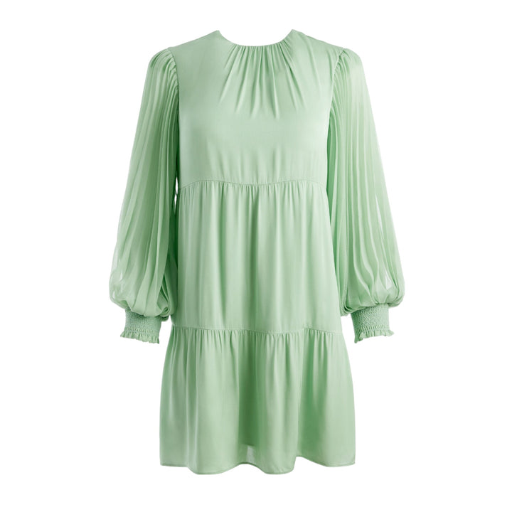 ALICE + OLIVIA アリス アンド オリビア アントワネット・グリーン・ロングスリーブ・ミニドレス ANTOINETTE GREEN LONG SLEEVE MINI DRESS (Size:S)