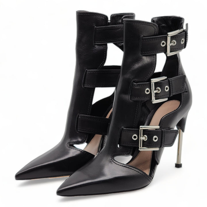 ALEXANDER MCQUEEN アレキサンダー・マックイーン ケージヒールアンクルブーティ CAGE HEELED ANKLE BOOTIES|DIO GRECO