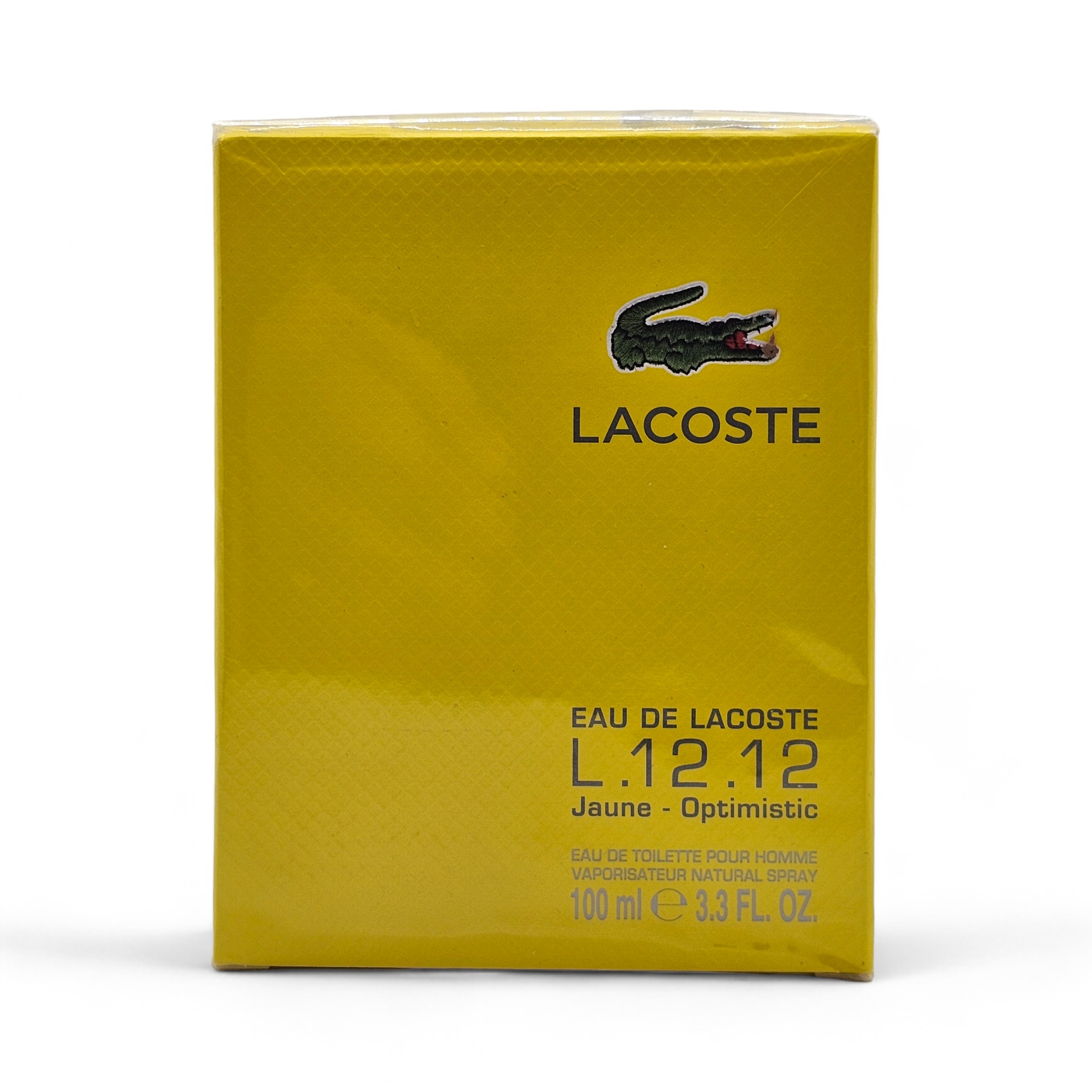 Lacoste ラコステ オードラコステ L.12.12 イエロー ジャウネ オプティミスティック EDT 3.3オンス 100ml 密封 Eau De Lacoste L.12.12 Yellow Jaune Optimistic EDT 3.3 oz 100ml sealed