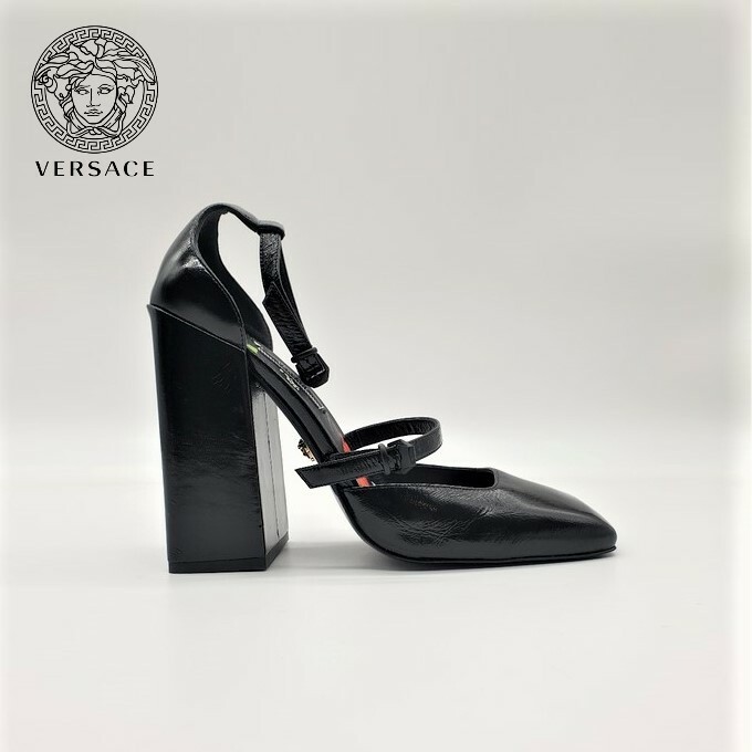 Versace ヴェルサーチェ レザー メリージェーン ヒール パンプス