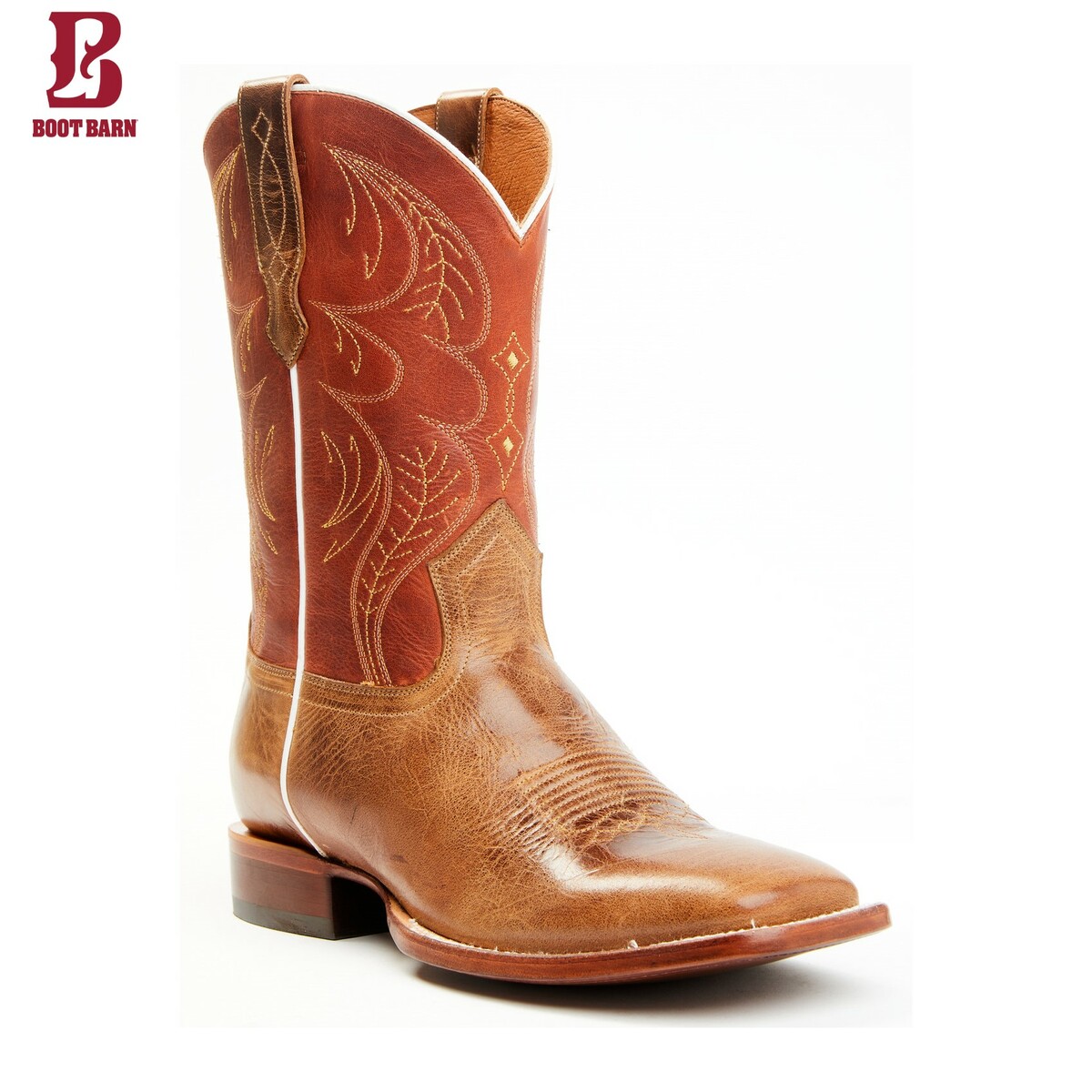 BOOT BARN ブートバーン コディ ジェームズ メンズ アッパー ツートン レザー ブーツ ブロード スクエア オレンジ CODY JAMES MEN'S UPPER TWO-TONE LEATHER BOOTS BROAD SQUARE ORANGE