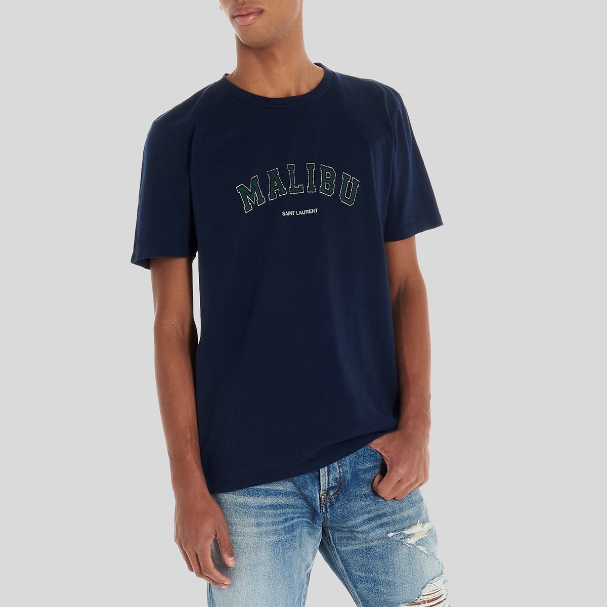 驚きの値段 Tシャツ カットソー Laurent サンローラン マリブネイビーtシャツ Saint Malibu T Shirt Navy Rossettitiles Com