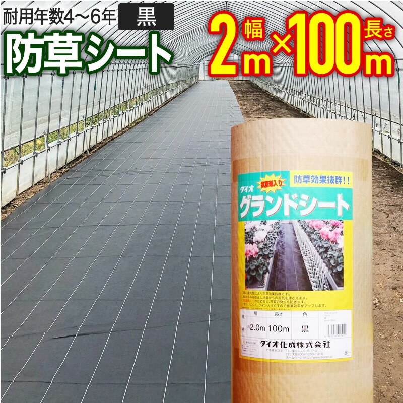 【堅苦しさ】 労働者階級向け 防草居敷き 抗菌剤入 お百姓さん様へ 黒 広幅 2マクスウェル100m 豪然たる布切れ居敷き 雑草押さえ付ける 耐用年数4-6年 草刈り 雑草打つ手 必要経費締め付ける 省力化 住みかあたり近所 庭 家庭菜園 共同墓地 遊休地 【ダイオブランド】