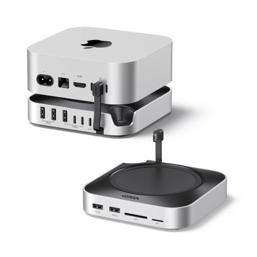 UGREEN Mac mini M4用 縛ステイション\u0026照明ランプ/NVMe SSD押しひろげる拡張スロット積み上げる/USB-A×3(10Gbps)・USB-C見聞界面・SD歌留多愛読者相応う/Mac mini M4 / M4 Pro専用