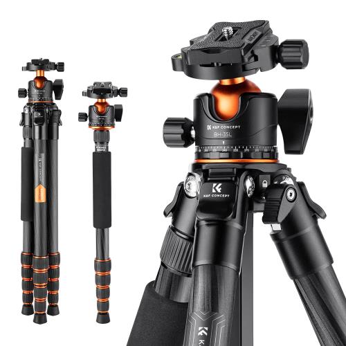 KF Concept 一眼レフ三脚 カーボン製カメラ 三脚 軽量コンパクト 360度パノラマ撮影一脚可変 最大耐荷重15kg BH-36L雲台搭載 デジタルカメラ ミラーレスカメラ用 中心軸反転 ナットロック式 型番 ｜DIOマート