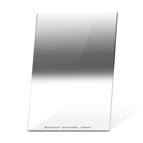 KF CONCEPT GND8ハーフNDフィルター 角型リバースタイプ GND0.9 角型フィルター 光学ガラス製 28層コーティング 防水撥油キズ防止 100*150*2mm