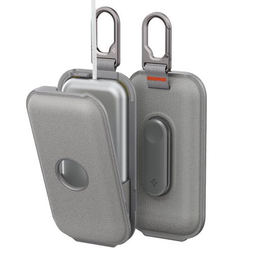 Spigen Apple Vision Pro相応う乾電池容れもの ゼムクリップ カラビナ付き添い人 乾電池保護すること 耐衝撃 クラスデン AGP08663 (しろがね色薄墨色)