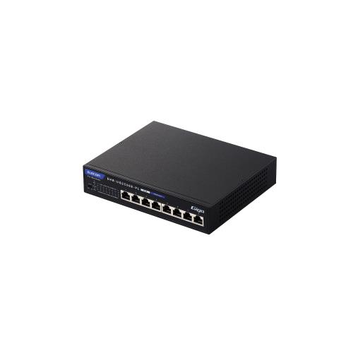 エレコム スイッチングこしき 8界面 ノン賢しい Giga相応う PoE給電相応う ACアダプター給電 小型 法人向け 黒いこと EHB-UG2C08E-PL