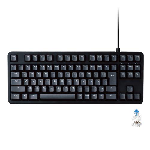 エレコム ゲーミングキーボード 有線 力学的 5000万回高耐久取り替えっこやとい入れる 全キーロールオーバー クリッキー 青軸 日本語取り合わせ テンキー受け答え 黒いこと TK-キーパー20CBK