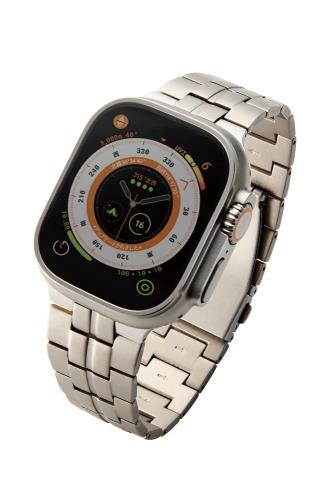 エレコム アップルウォッチ Apple Watch ダンス楽隊 49粍 45粍 44粍 42粍 / Ultra 3/2Ultra, SE3/2/SE, 11 10 9 8 7 6 5 4 3 2 1 相応う チタン ステンレス鋼 金属元素 参折れうしろ押し式 しろがね色 AW-49BDTITSV