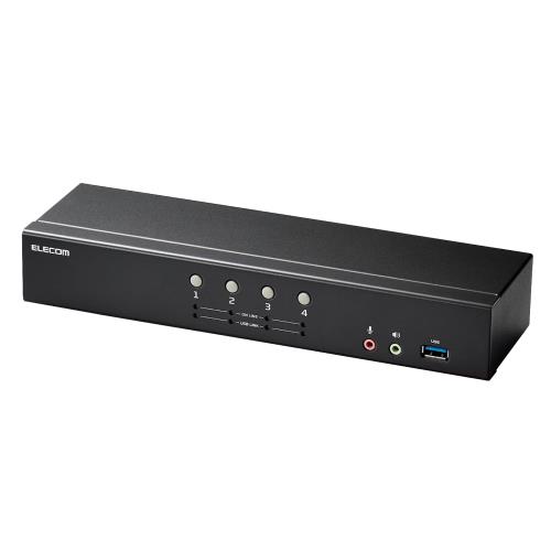 エレコム マイコンうつり変わり器 KVM取り替えっこ DisplayPort(TM) 4界面 パソコン4台うつり変わり 4K60サイクル エミュレート役立つこと積み上げる KVM-NDUS4