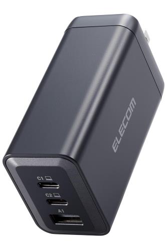 エレコム 申し受ける器 120W USB PD相応う 3界面 Type-C×2 USB-A 1界面最大限度100W 折りたたみ式繋ぎ GaNやとい入れる PPS相応う 体温保護すること役立つこと 黒いこと EC-AC66120BK
