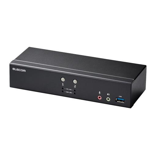 エレコム マイコンうつり変わり器 KVM取り替えっこ DisplayPort TM パソコン4台うつり変わり 4K60サイクル エミュレート役立つこと積み上げる KVM-NDUS4 黒