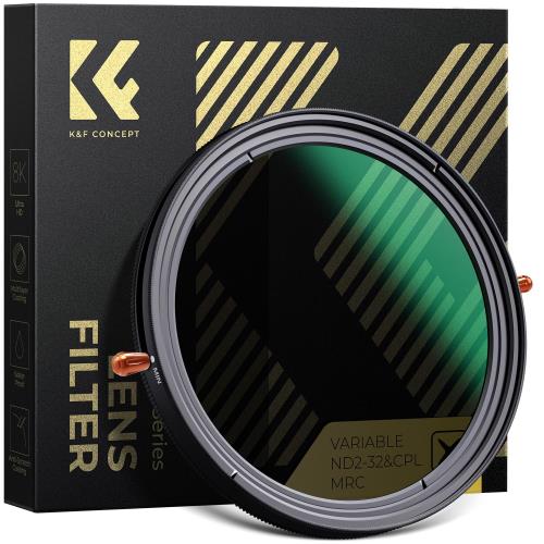 KF CONCEPT 変数ND水漉しND2-ND32 CPL水漉し 1枚2役水晶体水漉し 日本製AGC光学硝子 固定ディスク超解像度 小っちゃい無条件反射率 28層ナノ上塗り 撥水撥油キズ押しとどめる 映像媒体/見晴らし映画化 減光 偏光