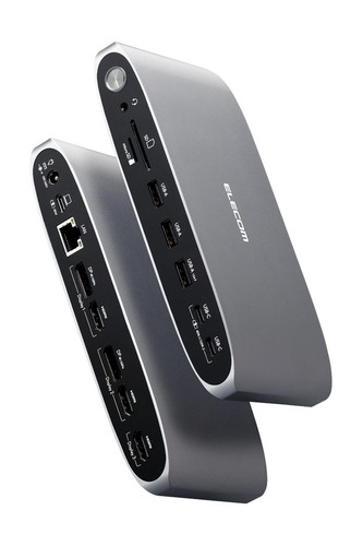 エレコム 縛ステイション 13インチ1 Displaylink相応う 3画面取りひろげる 4K/60サイクル USB PD相応う 100W しろがね色 DST-W14